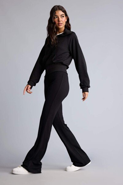 DeFacto Flare Fit Beli Lastikli İspanyol Paça Ribana Pantolon E0628AX25SP