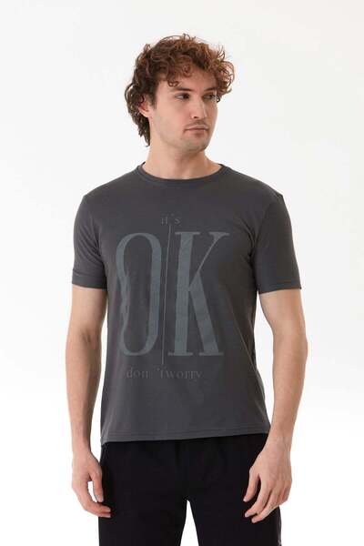 Fulla Moda It`S Ok Printed Crew Neck T-Shirt