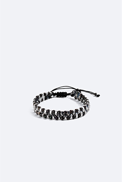 Avva Men's Silver Color Hematite Stone Bracelet B009602