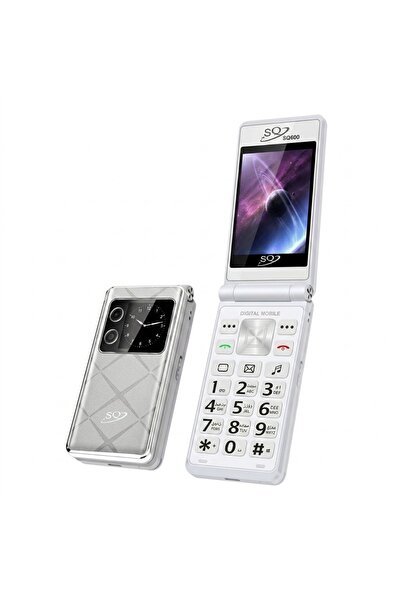 SQ جوال Mobile SQ600 لون فضي قلاب بشاشتين وشريحتين و 2300mAh بطارية | Medina ...