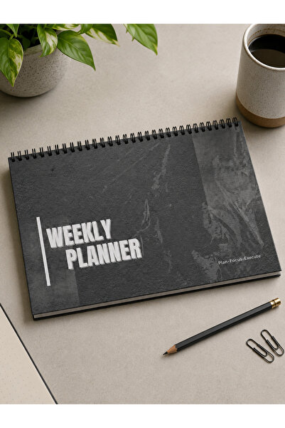 Nevahir Haftalık Planlayıcı A5 Minimal Tasarım Spiralli Planner Haftalık Ajanda