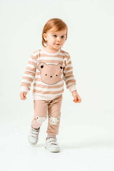 Bubito Cartoon Themed Bear Visual Baby Bottom and Top Set