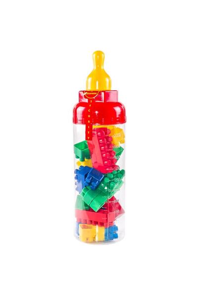 BAMI NETWORK Cuburi de constructie in biberon plastic 10 luni+