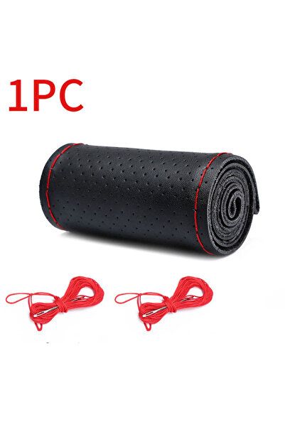 Choice Style 2 Red SEAMETAL Genuine Leather Steering Wheel Cover For Car Brai...
