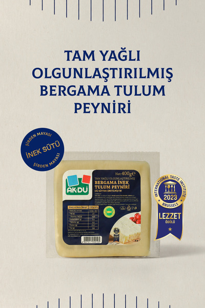 Akdu Tam Yağlı Bergama Tulum Peyniri 400 gr - %100 İnek Sütünden, Olgunlaştır...