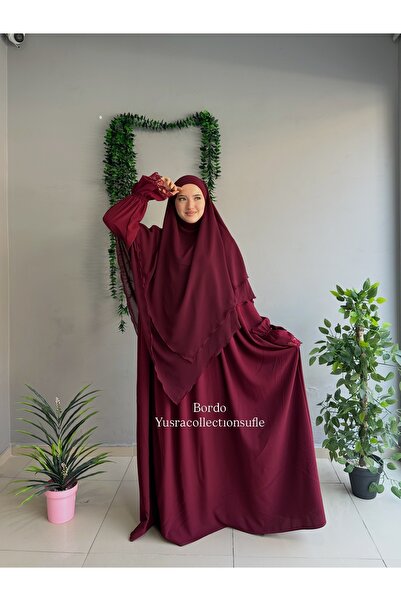 Yüsra Collection طقم عباءة إيرفا وسروال طويل من قطعتين مقاس 2