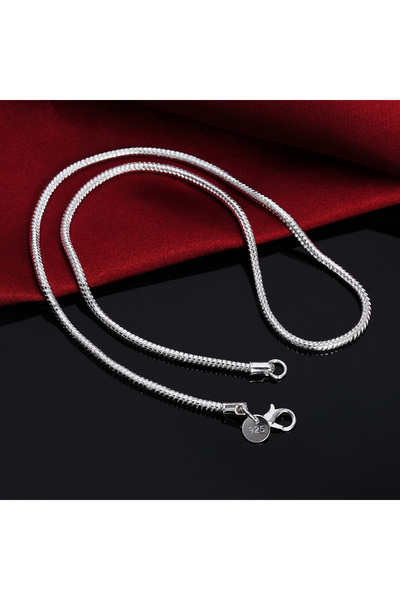 Choice5 45cm 3MM 45-60cm 925 Silver 1MM/2MM/3MM solid Snake Chain Necklace Fo...