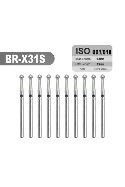 Choice7 BR-X31S ١٠ قطع من رؤوس الماس عالية السرعة لتحضير تجاويف الأسنان/تحضير...