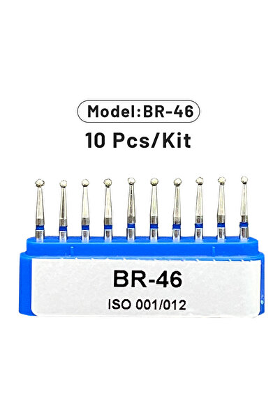 Choice10 BR-46 10pcs Dental Diamond Burs Drill FG 1.6mm Dental Dia-Bur for Hi...