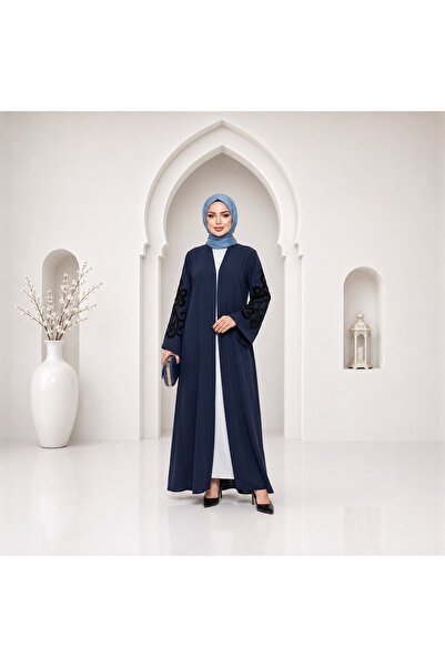 Muslima Wear Muslima Lacivert Saten Abaya