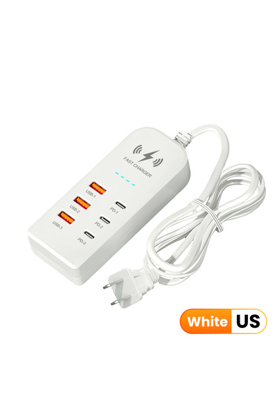 Choice 3USB 3C US White 3USB 3Type C Charger Power Strip Universal Fast Charg...