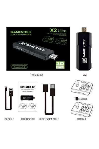 Choice 64G black X2 Ultra Home TV Game Console 6000+ Nostalgic Classic Games ...