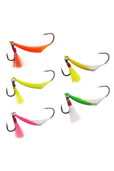Choice 14g 1I2oz Mix Color 5pcs Aventik Pompano Jig Set 5pcs Banana Shape Sal...