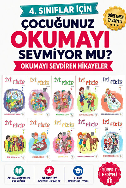 5 Renk Yayınları 4 .Sınıf Okumayı Sevdiren 10 lu Hikaye Seti -8 (64 sayfa)