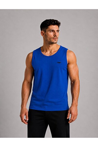 AXXEL Men's Saks Blue Strappy Athlete T-Shirt-D235