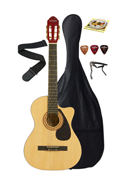 SALVADOR ATL441708 Klasik Gitar 4/4 Yetişkin Boy Sap Ayarlı Full Set