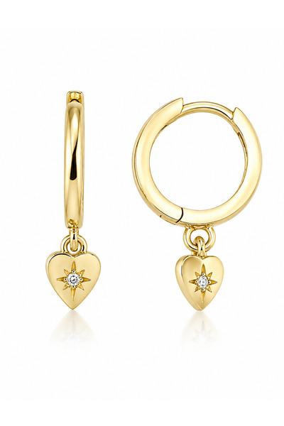 DesignbyKairos 0.03 Karat Kuzey Yıldızı Pırlanta Taşlı Küpe