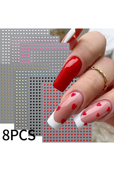choice2 2 8Pcs/Set 3D Mix Colors Y2K Stars Nails Stickers 8*10cm Five-pointed...