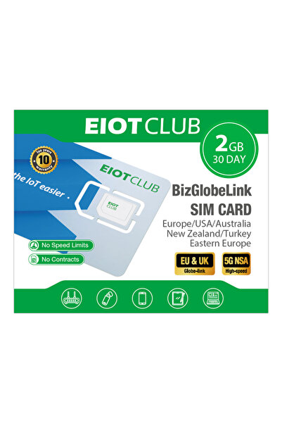 choice2 2GB 30DAY EIOTCLUB Global SIM Card for Travel in USA, Europe, Austral...