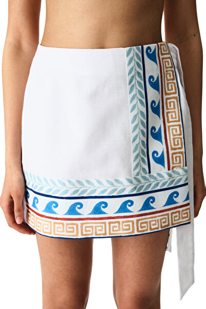 Penti White Santorini Ethnic Patterned Skirt