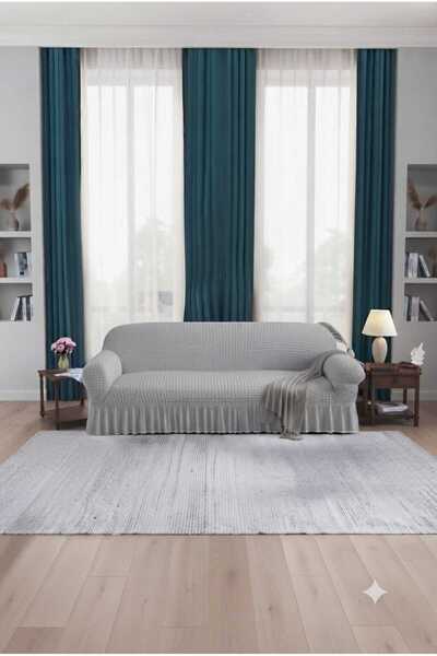 Uy Style 3-Seater Wrap Sofa Set with Skirts and Elastic - Sofa and Sofa Bed C...