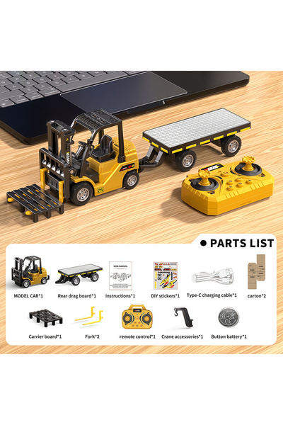 Choice Yellow 1:64 Bluetooth Remote Control Crane And Forklift Two-in-One Des...