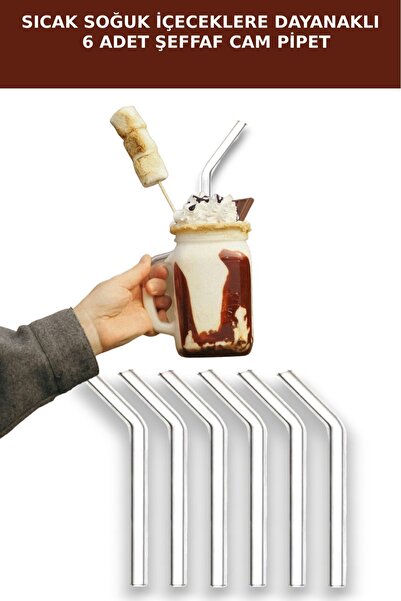 Open Home Concept 6-Piece Hot Cold Drink Straw - Glass