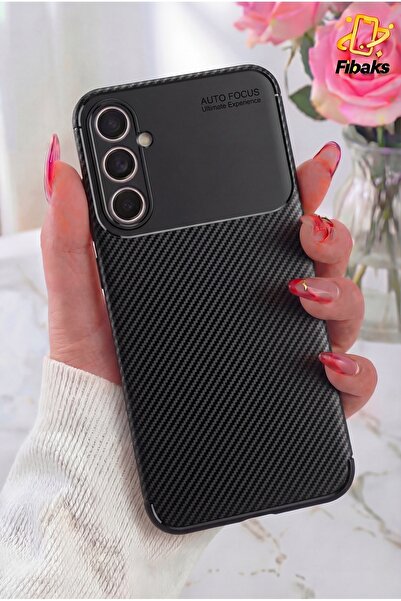 Fibaks Galaxy A34 5G Kılıf Kamera Çıkıntılı Karbon Fiber Desenli Renk Atmaz K...