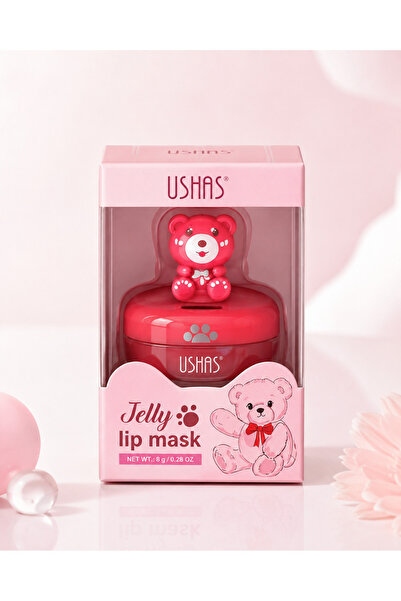 Ushas Mască de Buze Jelly cu Design Ursuleț, 8 g – Îngrijire și Hidratare pen...
