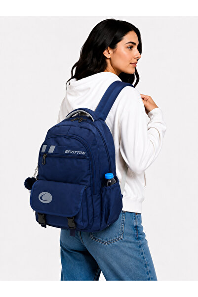 Bevitton Bvt-34300 Navy Blue School Bag Water Repellent Special Fabric School...