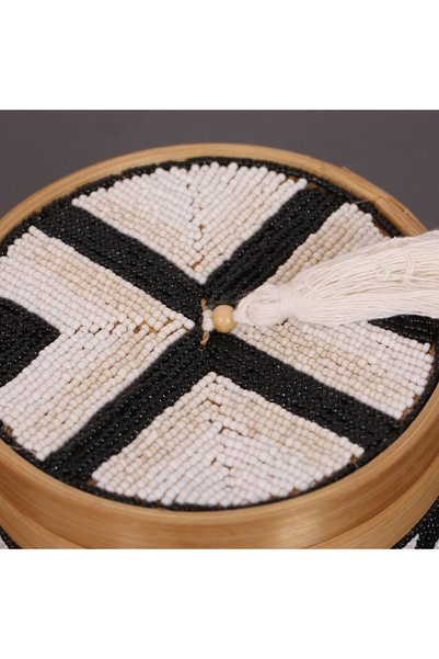 Mylamp Bali Beaded Bamboo Storage Box m 17X17 cm