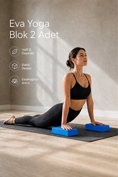 Begin Power Yoga Block Seti Eva Yoga Blok 2 Adet Mavi