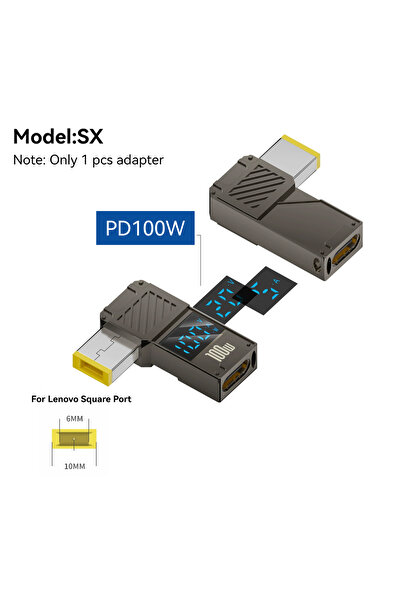 Choice For Lenovo PD100W Type C Power Adapter Type C USB Male to DC Female Co...