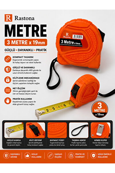 RASTONA ŞERİT METRE 19 MM X 3 MT