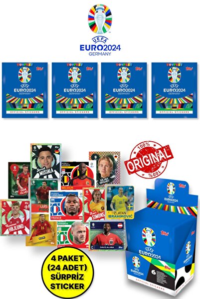 TOYFEST ALMANYA EURO 2024 Avrupa Şampiyonası Match Attax - 4 ADET Futbolcu St...