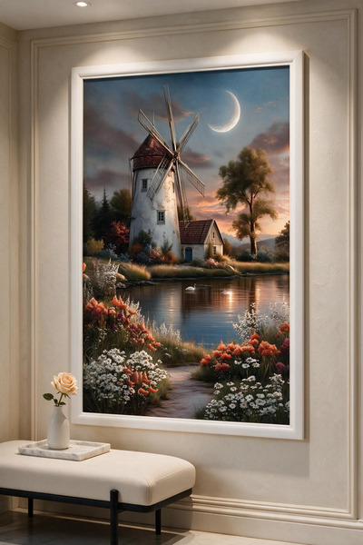 ARTAN GALLERY İtalyan Kadife Yel Değirmeni Duvar Tablosu | Yağlı Boya Görünüm...