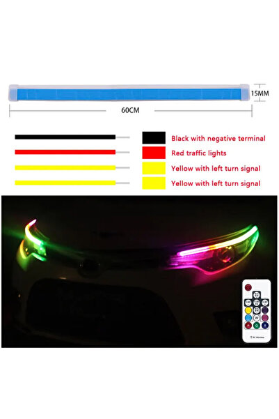 Choice1 60cm 2pcs 30/45/60cm RGB LED Turn Signal LED Light Strip Daytime Runn...