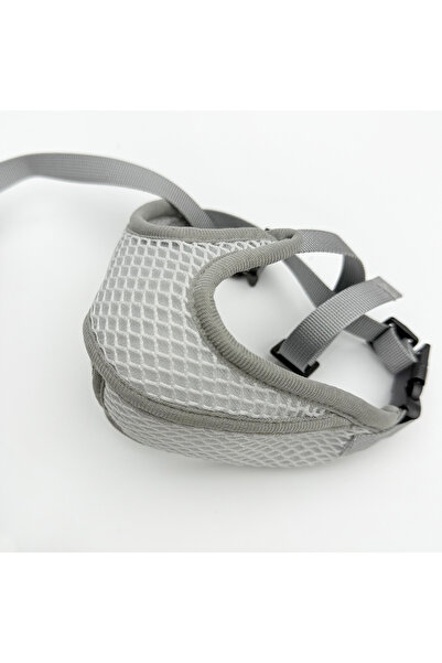 Choice1 M GRAY Short Nosed Dog Muzzle Net Fabric Breathable Adjustable Small ...