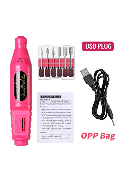 Choice12 USB Red LINMANDA 6 In 1 Electric Nail Drills Kit Remove Polisher Man...