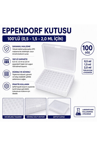 Labolist Eppendorf Kutusu - 100'lü (0,5 -1,5 -2,0 için)