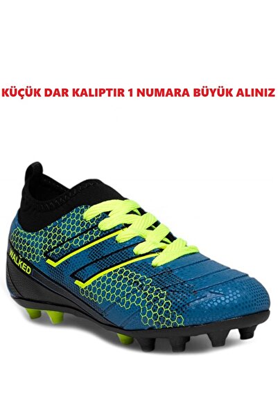 Walked Bilekli Boğazlı Çoraplı Erkek Çocuk Dişli Krampon Halı Saha Futbol Spo...