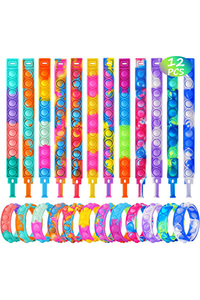 Choice 12pcs 12Pcs Pop Bubble Bracelets Kids Fidget Sensory Toys Gift Childre...