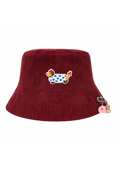keepka Kadife Charmlı Bucket Şapka