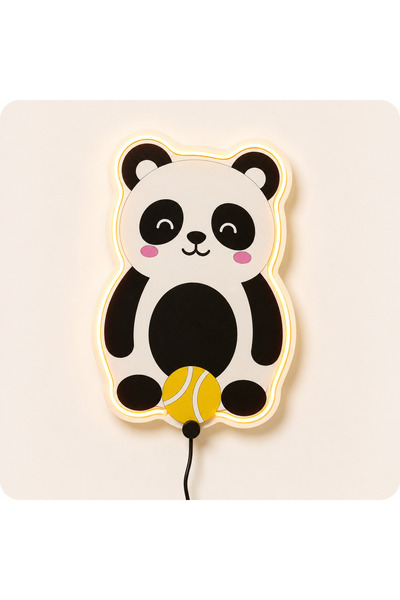 Genel Markalar Ponipanda Panda Figürlü RGB LED Çocuk Odası Duvar Gece Lambası...