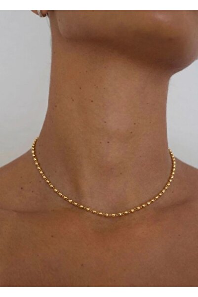 KİLİGİSTANBUL 14 K RENGİNDE GOLD TOPÇUKLU KOLYE 39+5 CM