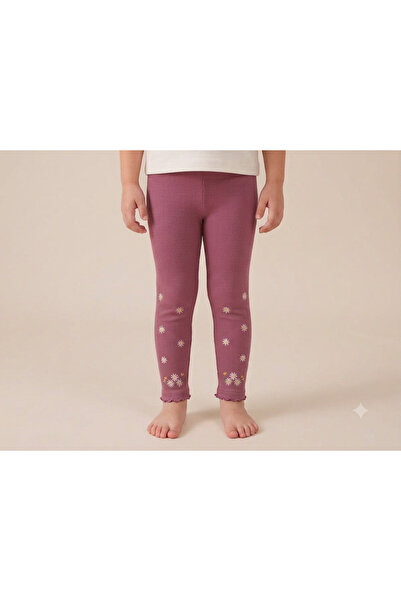 Cevval Minigirls Extra Stretchy Luxury Leggings with Flower Patterned Lycra a...