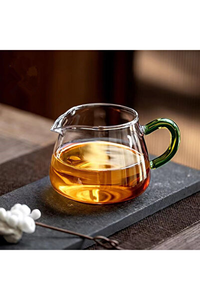 Choice 200ML Green handle 200ml Heat Resistant Glass Fair Cup Household Poure...