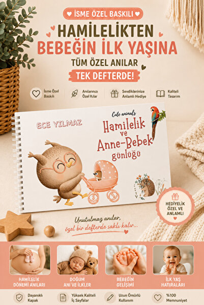 Lodos İSME ÖZEL Hamilelikten Bebeğin İlk Yaşına Tüm Anılarınız Tek Defterde (...