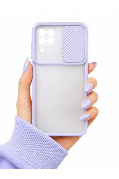 noktaks For Samsung Galaxy A12 Case Camera Slide Matte Back Surface Color Fra...