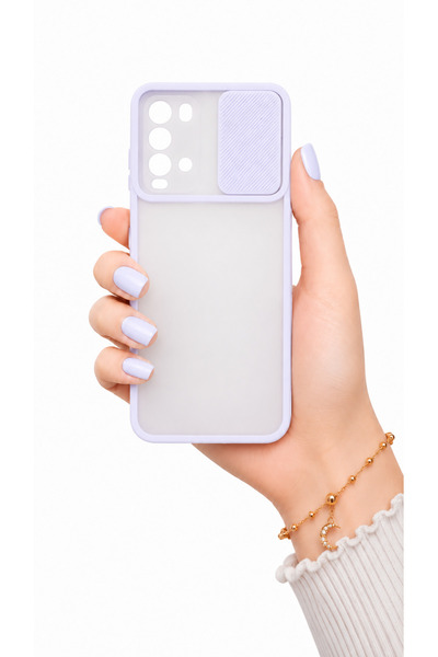noktaks Xiaomi Redmi 9t Kılıf Kamera Sürgü Mat Arka Yüzey Renkli Çerçeve Lens...